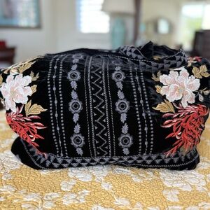 Johnny Was Velvet Slouch Bag